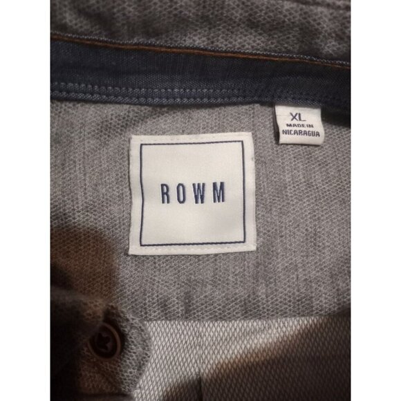 New ROWM men's button down Shirt XL Solid Gray long Sleeve NWT Cotton - Picture 10 of 13